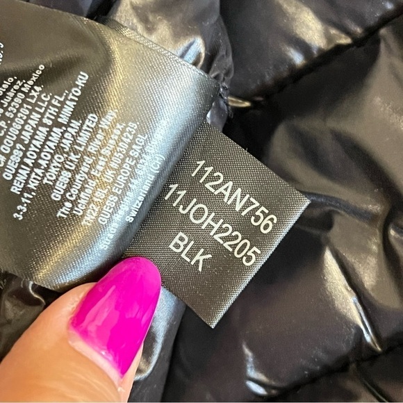 GUESS Men’s puffer bomber jacket in black, lightweight, size XL, NWOT - Picture 14 of 16